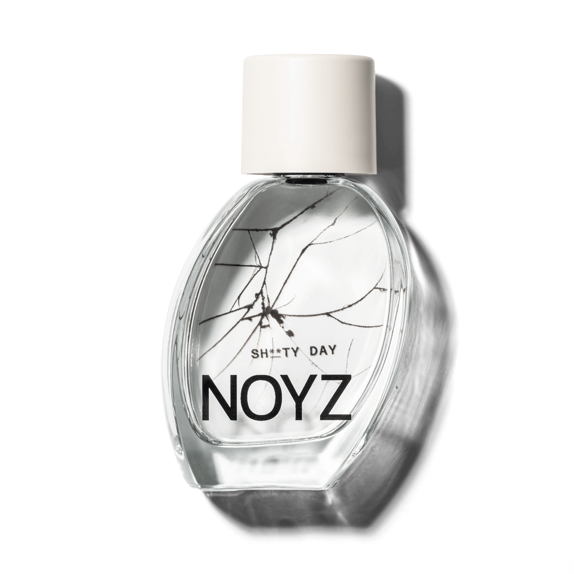 A bottle of NOYZ perfume Sh**ty Day with scent notes of amber and sage. Discover the best summer scents.