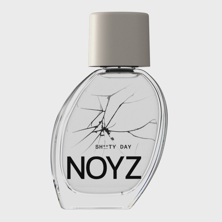 A 3D realistic rendering of Noyz Sh**ty Day perfume, a top womens and mens perfume